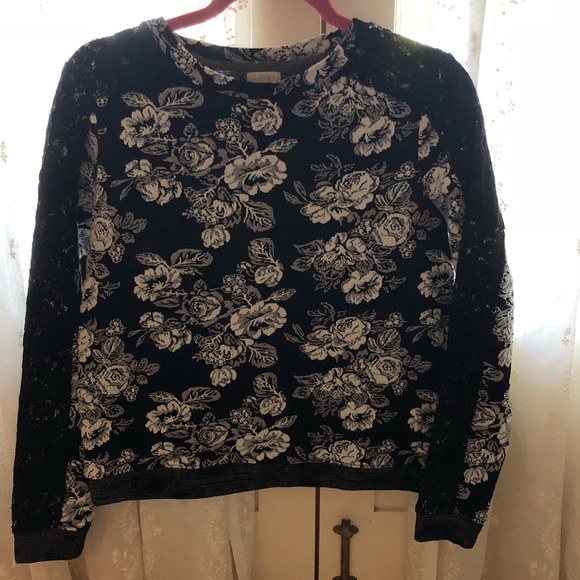 Nordstrom Textured Sweater w/ Lace - Picture 1 of 4